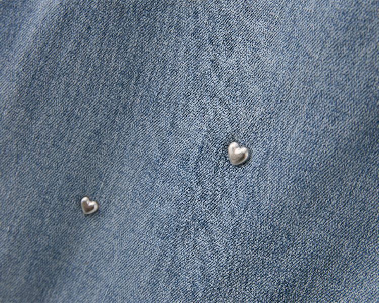 DITA甜酷感愛心水洗牛仔寬褲