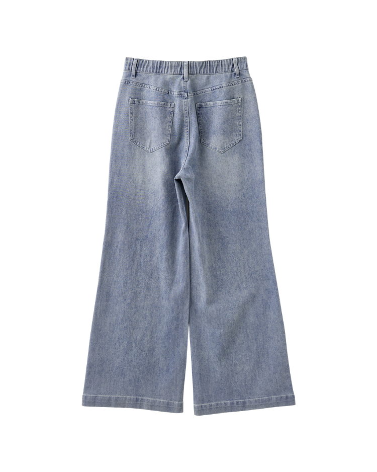 DITA甜酷感愛心水洗牛仔寬褲