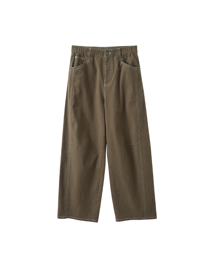 DITA撞色車線拼接寬褲