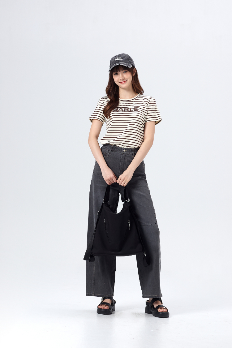 DITA個性剪接牛仔寬褲