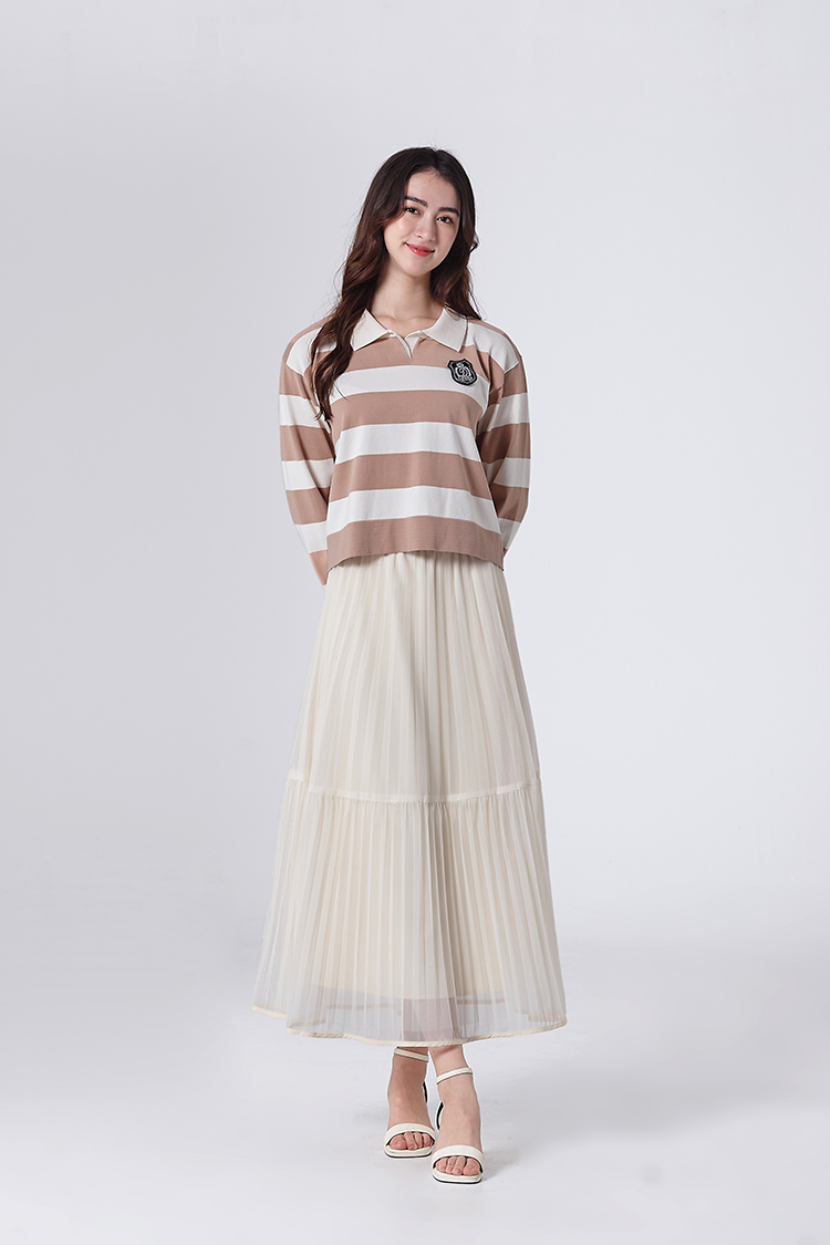 DITA氣質層次壓摺紗裙