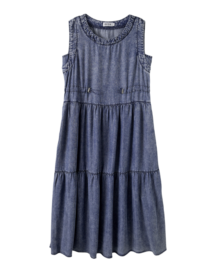 DITA水洗連身背心抽繩洋裝