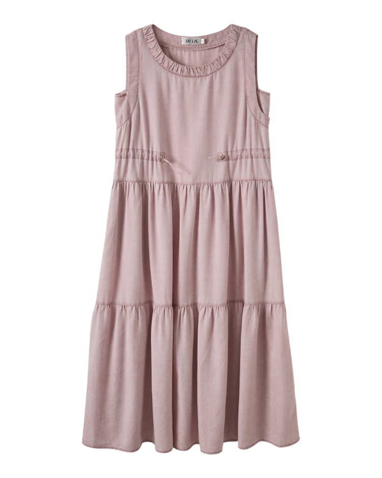 DITA水洗連身背心抽繩洋裝