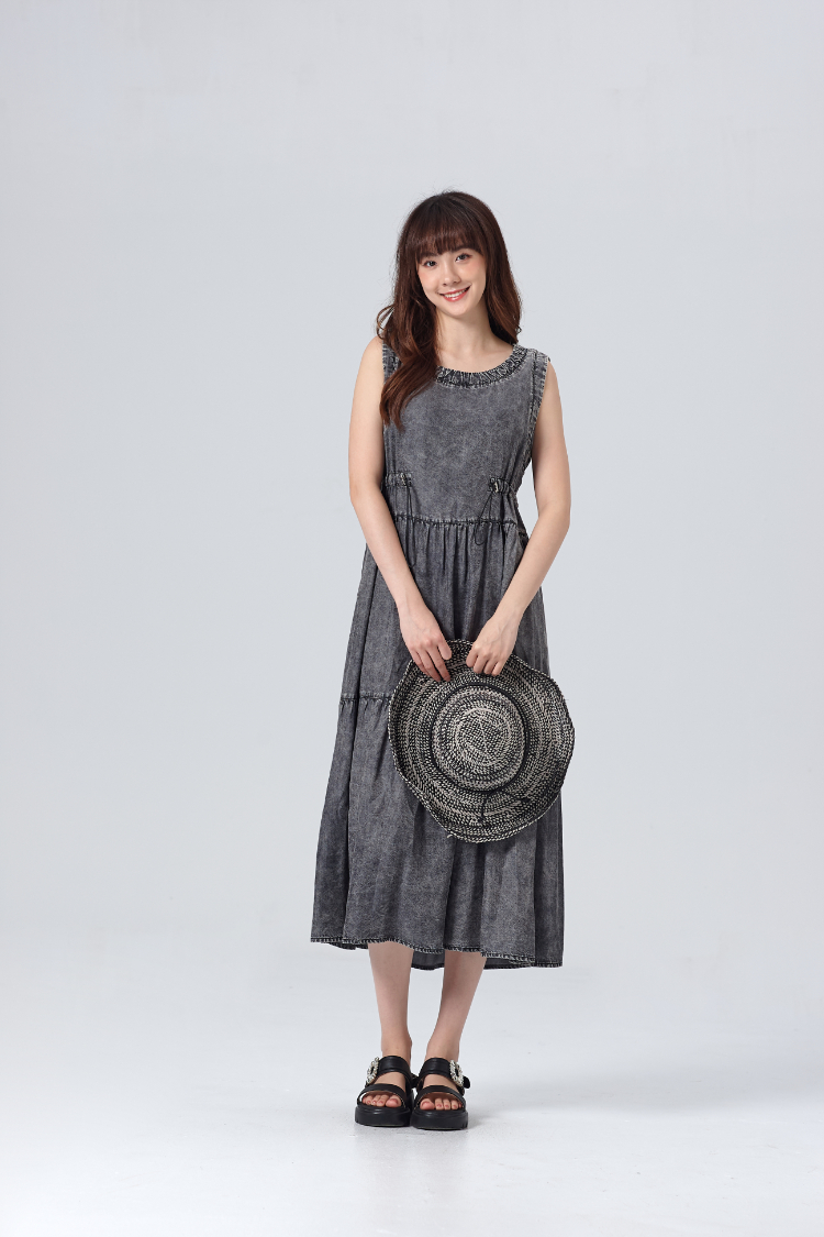 DITA水洗連身背心抽繩洋裝