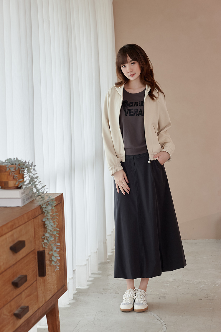 DITA珍珠細節連帽外套