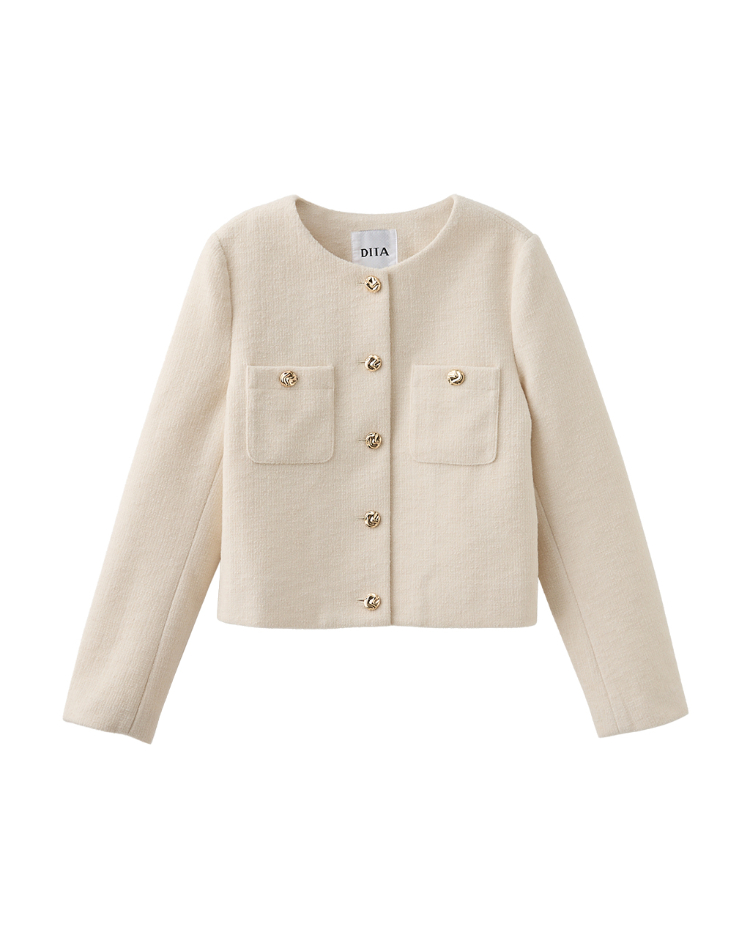 DITA韓系小香風毛呢短版外套