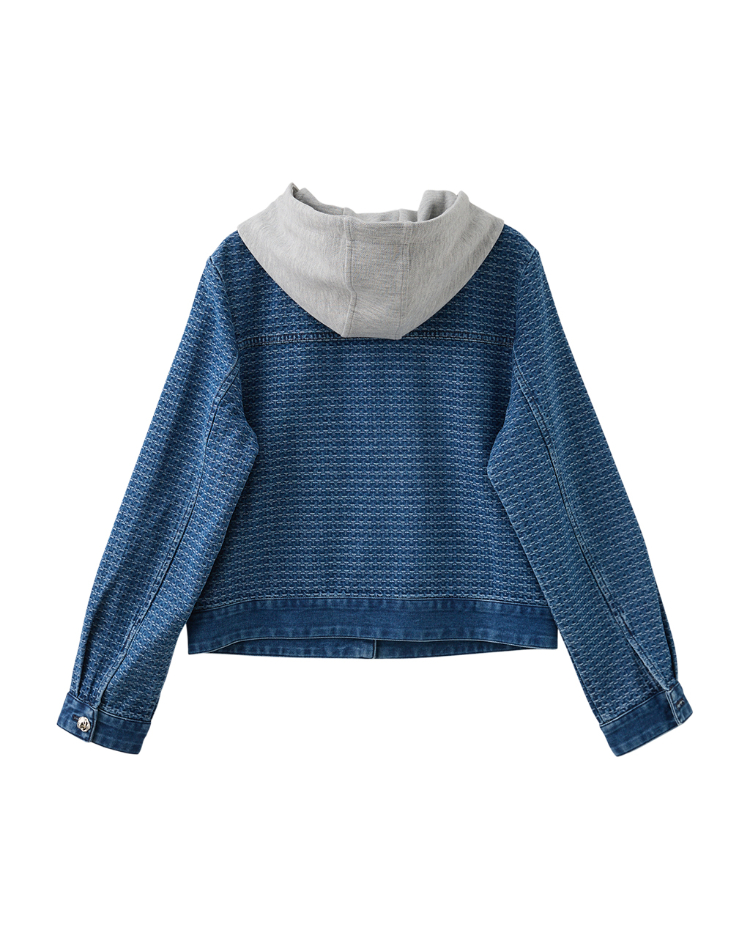 DITA個性刷紋牛仔拼接外套