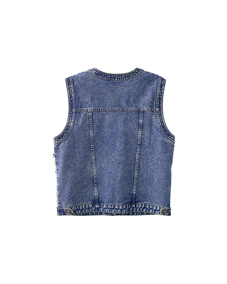 DITA率性格紋牛仔外搭背心