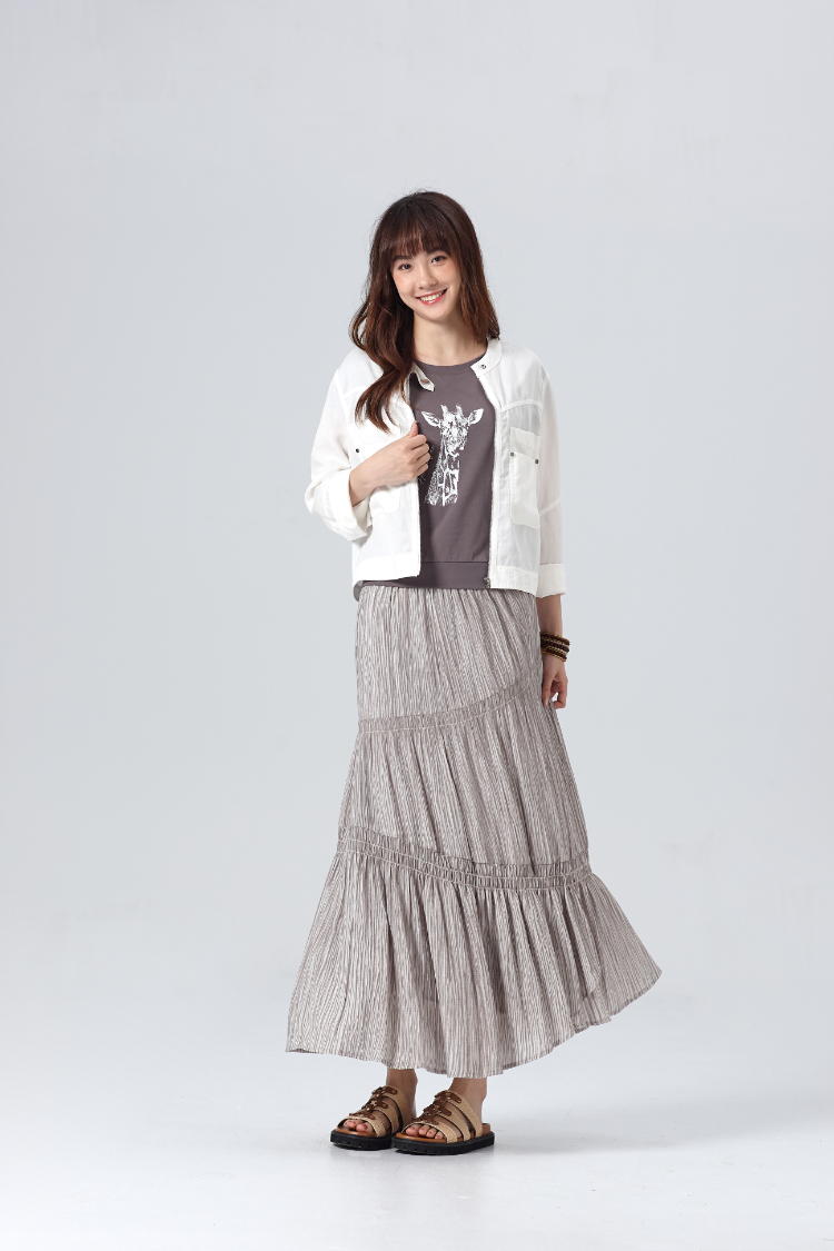 DITA合身都會風剪接外套