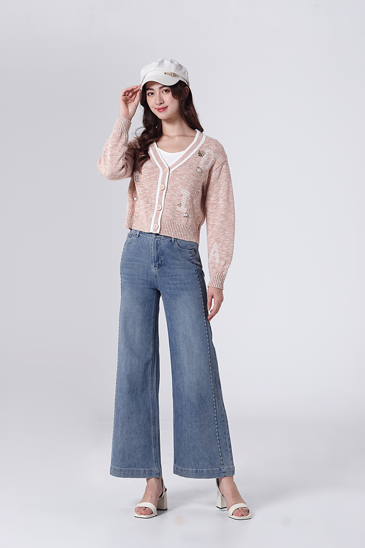 DITA學院風造型縫飾針織外套