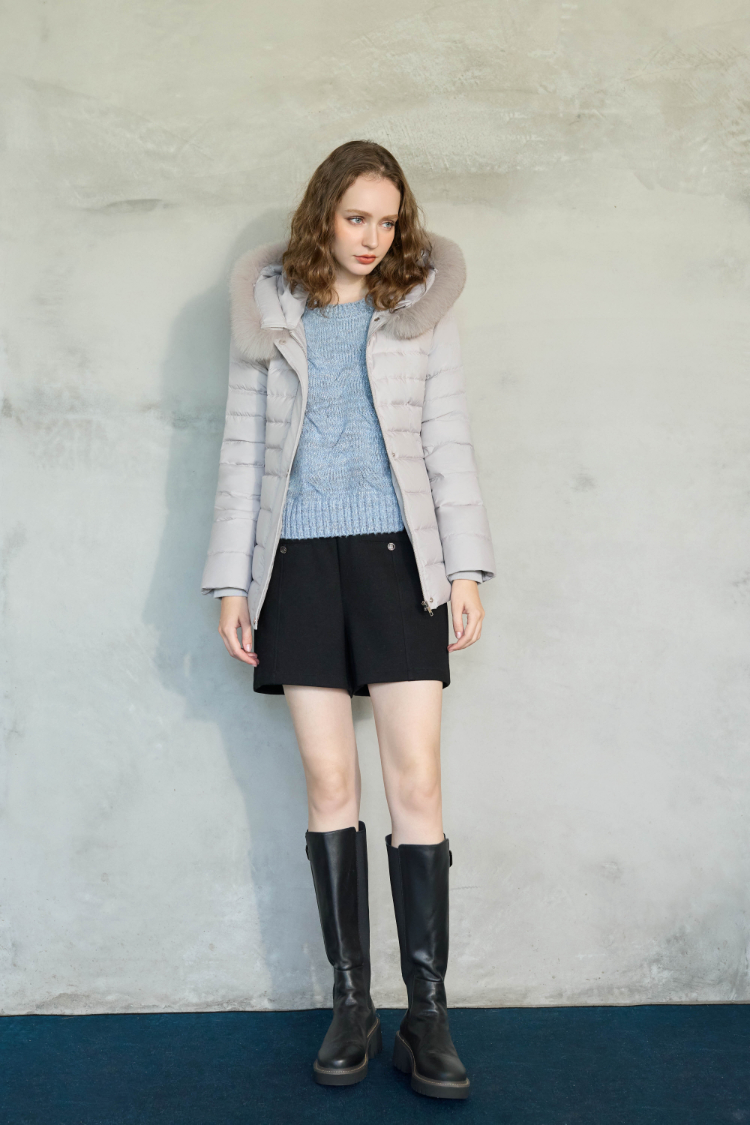 JOAN舒適彈力圓釦短褲