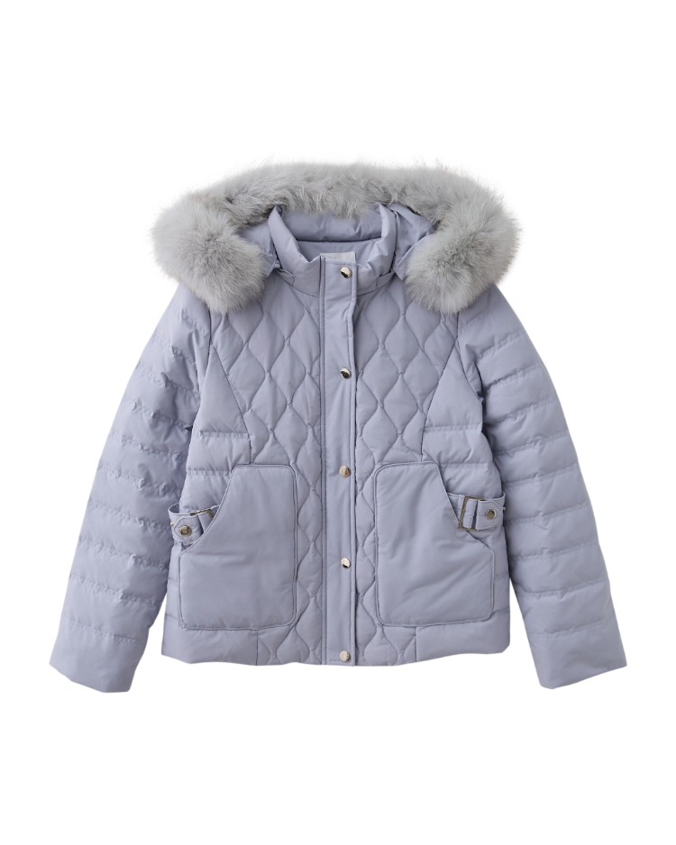 JOAN真狐狸毛領短版與絨外套