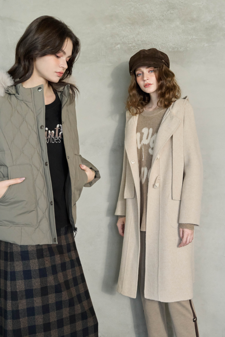 JOAN真狐狸毛領短版與絨外套