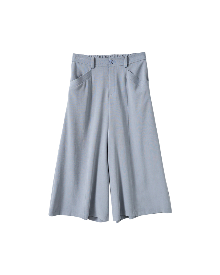 JOANA字垂墜七分寬褲裙