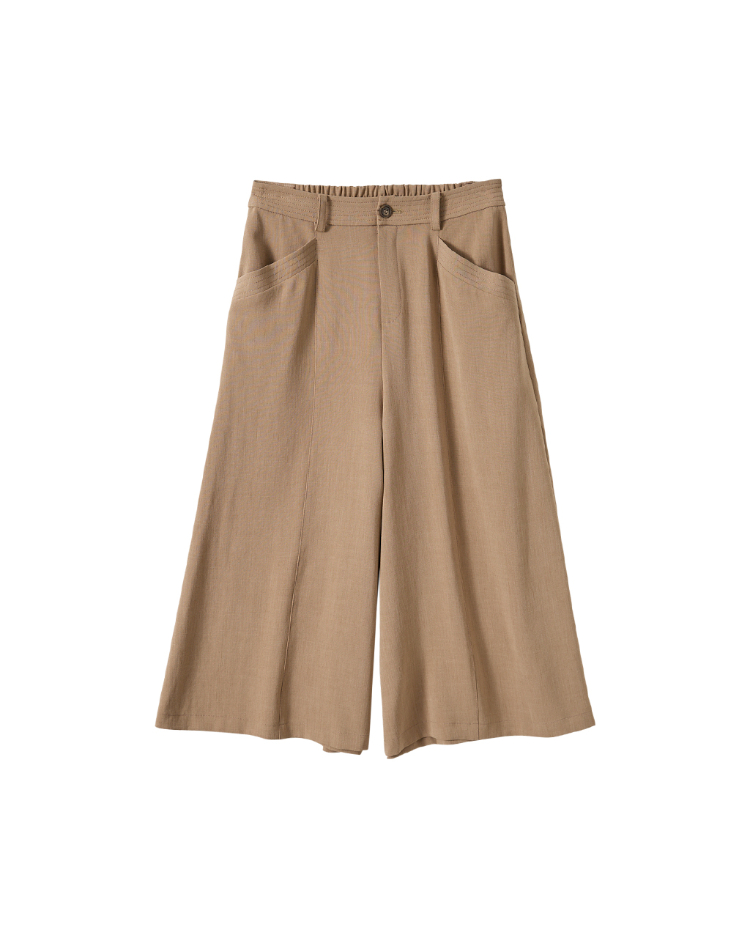 JOANA字垂墜七分寬褲裙