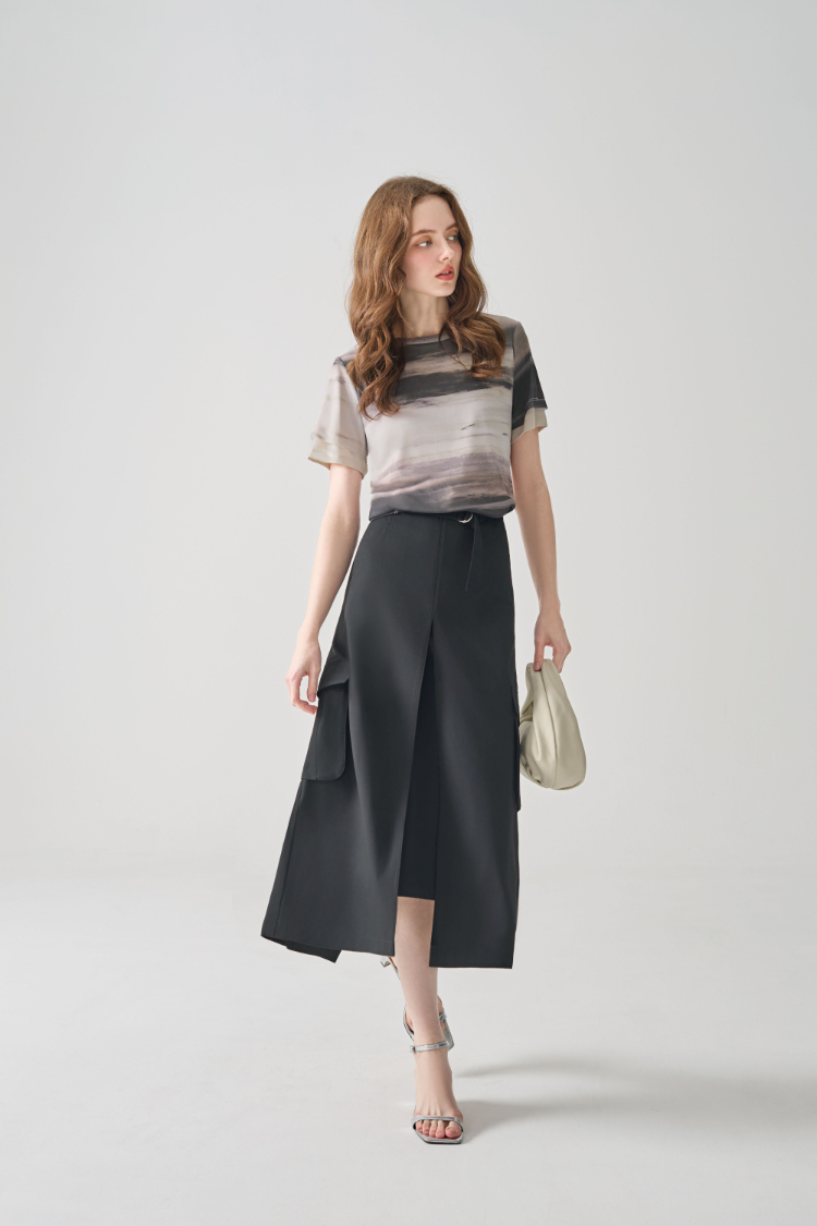 DENOVO水墨暈染雙層網布T恤