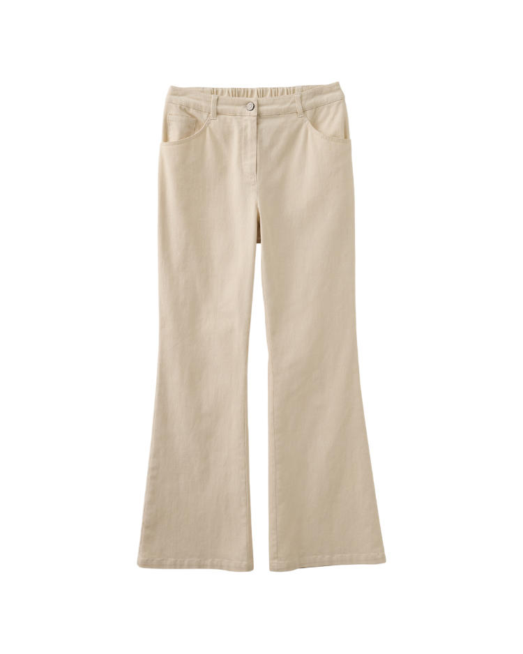 DENOVO高比例剪裁微喇叭修身褲