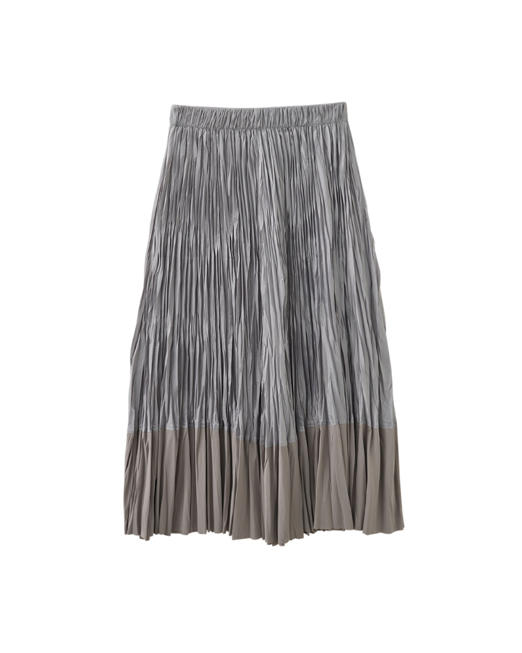 DENOVO都會感層次拼接壓褶長裙