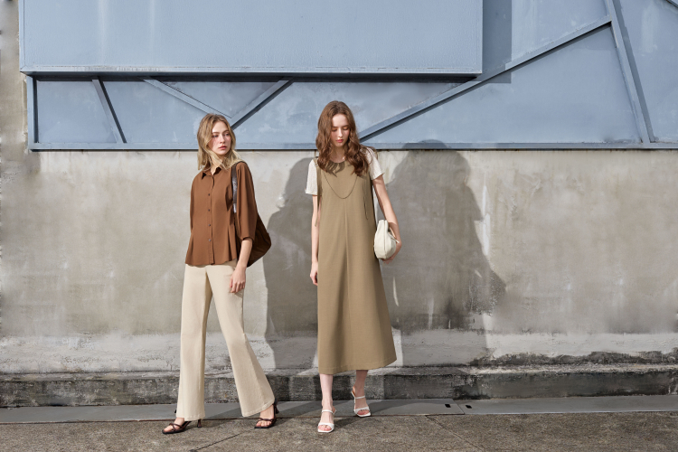 DENOVO質感雙件式吊帶長洋裝