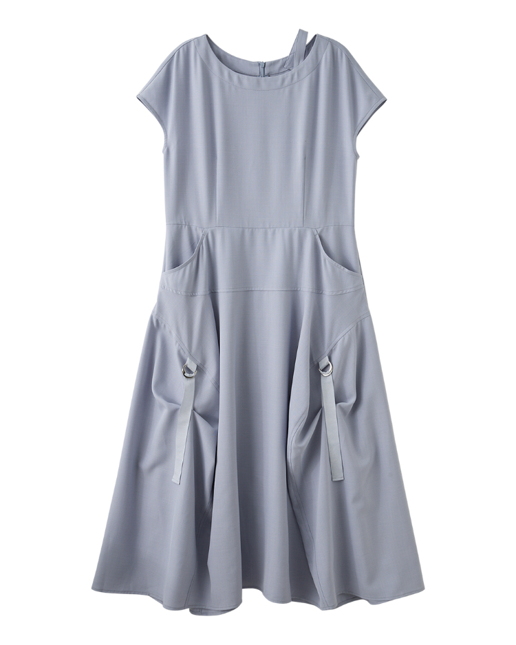 DENOVO立體剪裁D環裝飾長洋裝