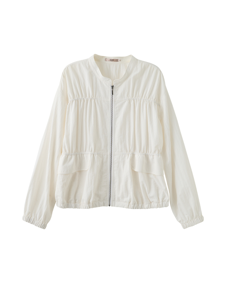 DENOVO簡約抽皺短版外套