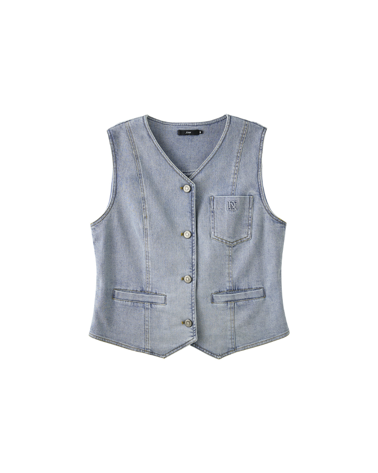 DENOVO都會感單寧短版背心