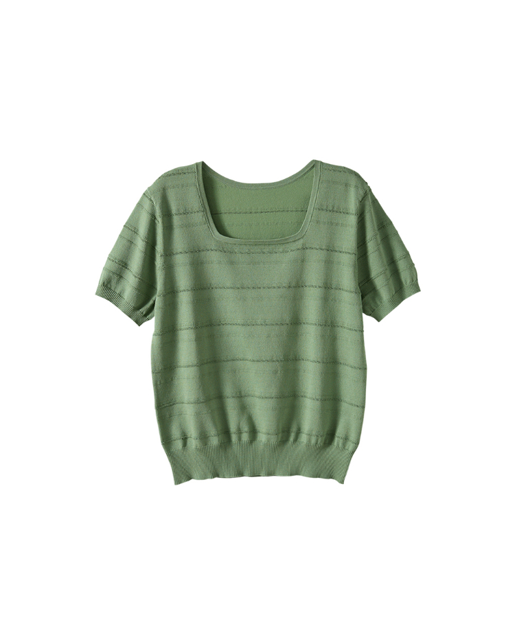 DENOVO經典法式條紋針織上衣